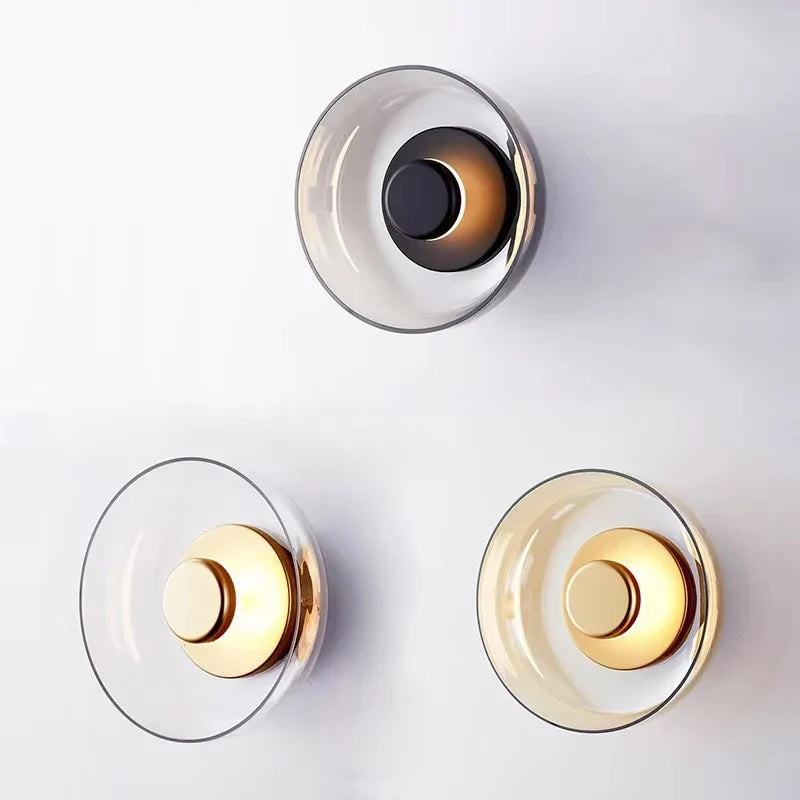 Glass LED Wall Sconce – Round Decorative Light