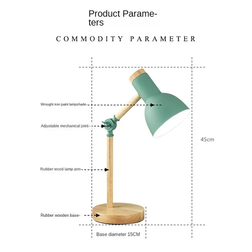 Wooden Desk Lamp – Adjustable Table Light