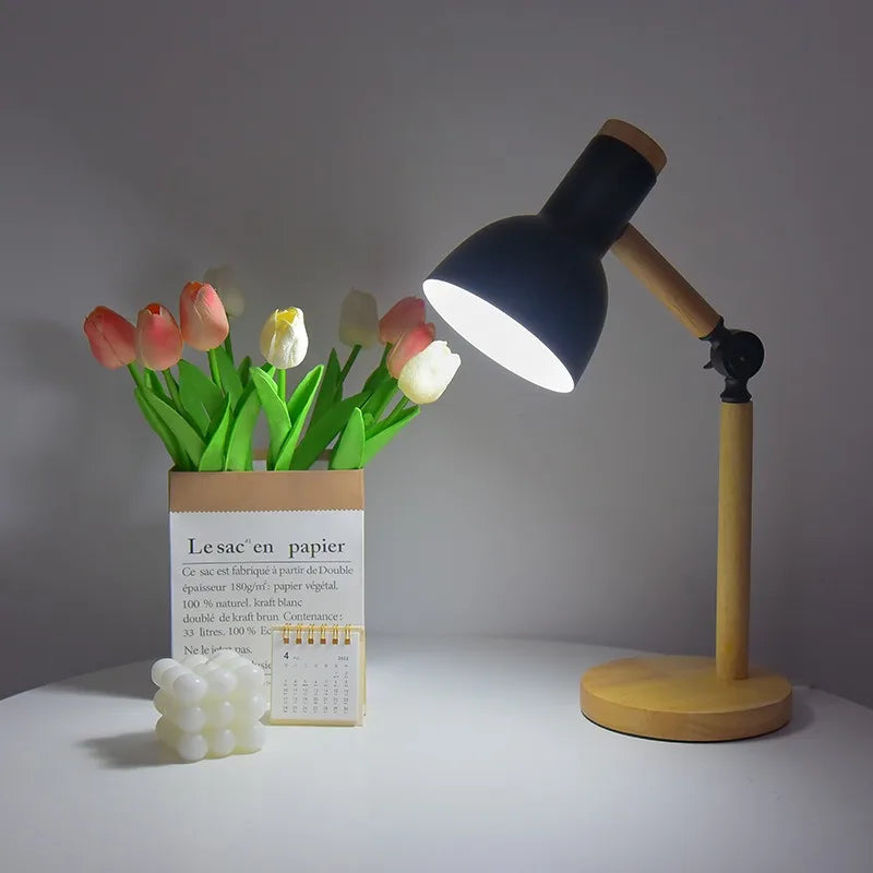 Wooden Desk Lamp – Adjustable Table Light