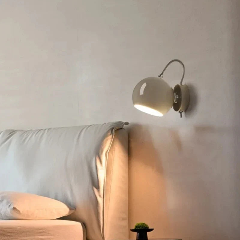 Cream Wall Lamp – Adjustable Nordic Dome Sconce