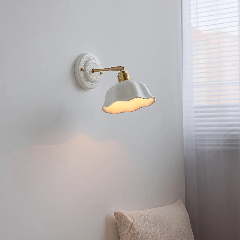 Ceramic Wall Lamp – Cream Vintage Sconce
