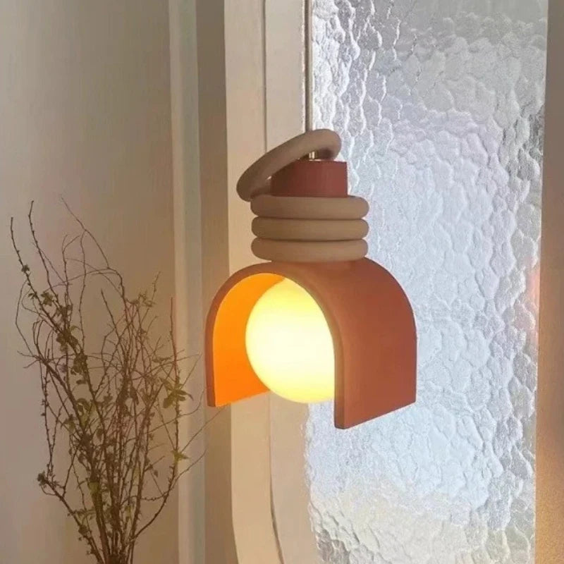 Wabi-Sabi Pendant Light – Japanese Resin Hanging Lamp