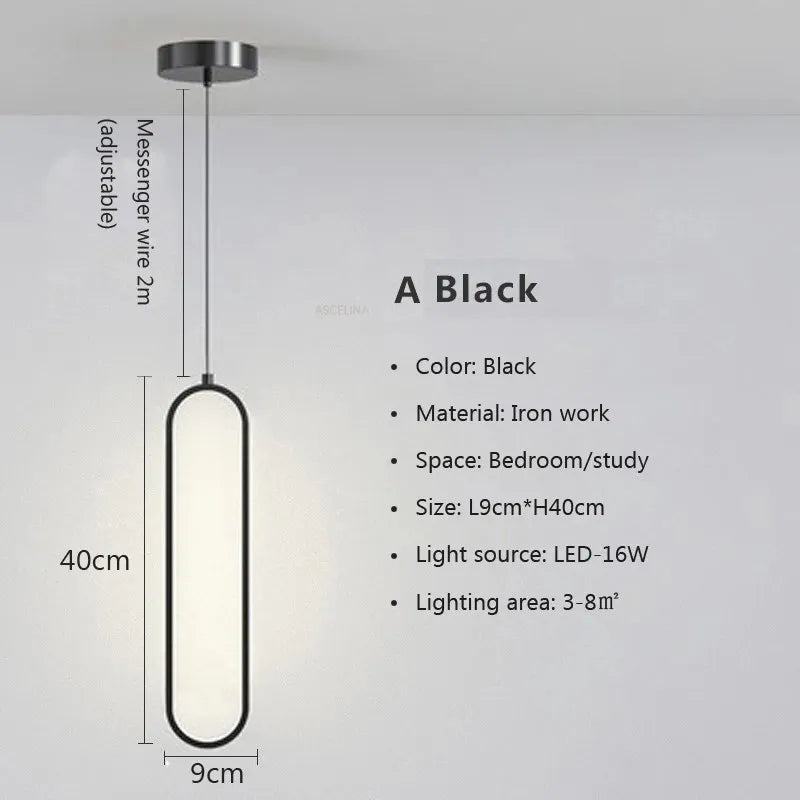 LED Pendant Light – Gold & Black Minimalist Hanging Lamp