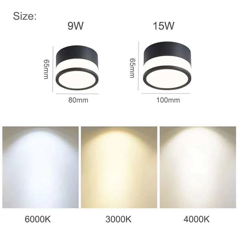 LED Downlight – 9W & 15W Surface Mount Ceiling Light