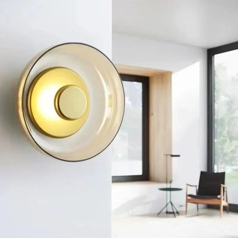 Glass LED Wall Sconce – Round Decorative Light