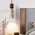Travertine Pendant Light – Wabi-Sabi Wood Bedside Lamp