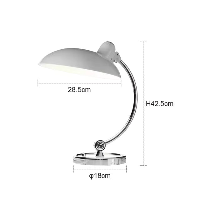 Curved Metal Table Lamp – Bauhaus Bedside Light