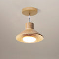 Timber Ceiling Lamp – Natural Wood Cone Fixture