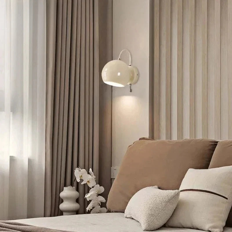 Cream Wall Lamp – Adjustable Nordic Dome Sconce