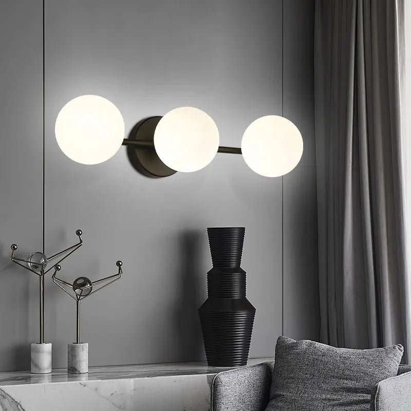 Glass Ball Wall Light – Triple Globe Nordic Sconce