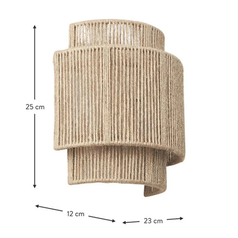 Rattan Wall Lamp – Handwoven Bedside Sconce
