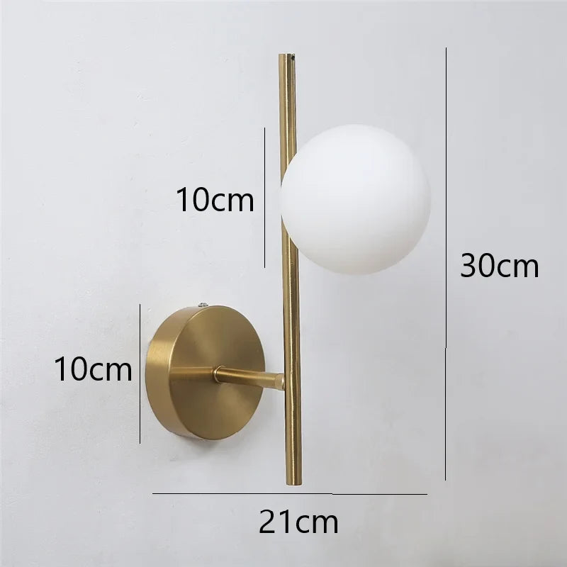 Dual Globe Wall Light – Gold Glass Sconce