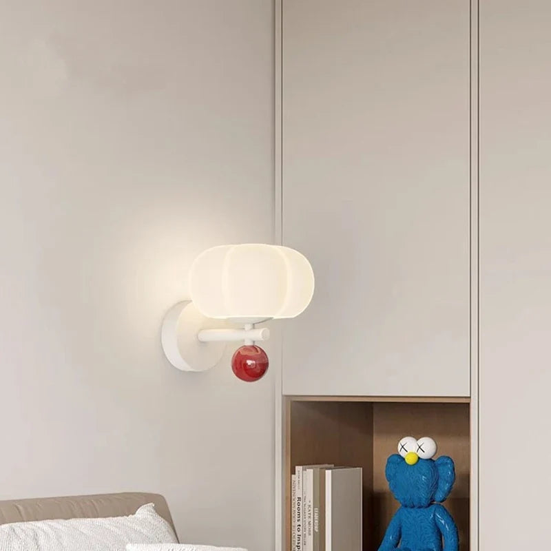 Pumpkin Wall Lamp – Glass & Metal Nordic Sconce