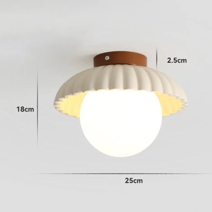 Iron Ceiling Light – Glass & Metal Hallway Flush Mount
