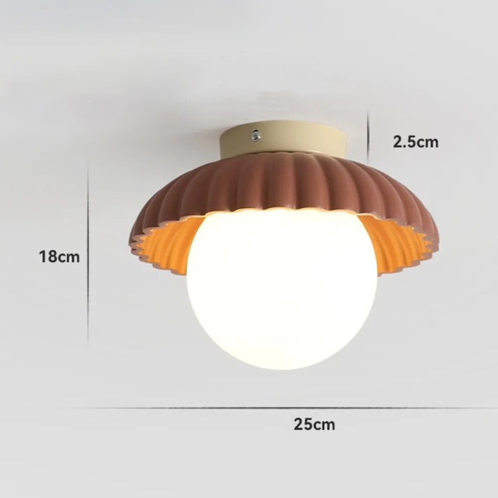 Iron Ceiling Light – Glass & Metal Hallway Flush Mount