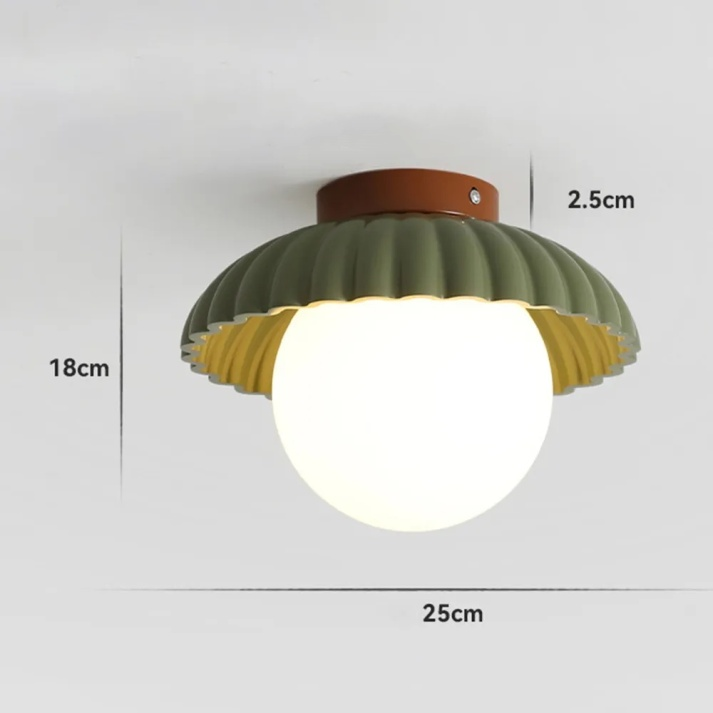 Iron Ceiling Light – Glass & Metal Hallway Flush Mount