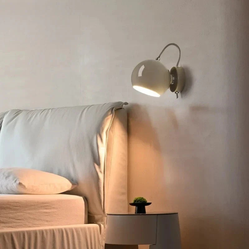 Cream Wall Lamp – Adjustable Nordic Dome Sconce