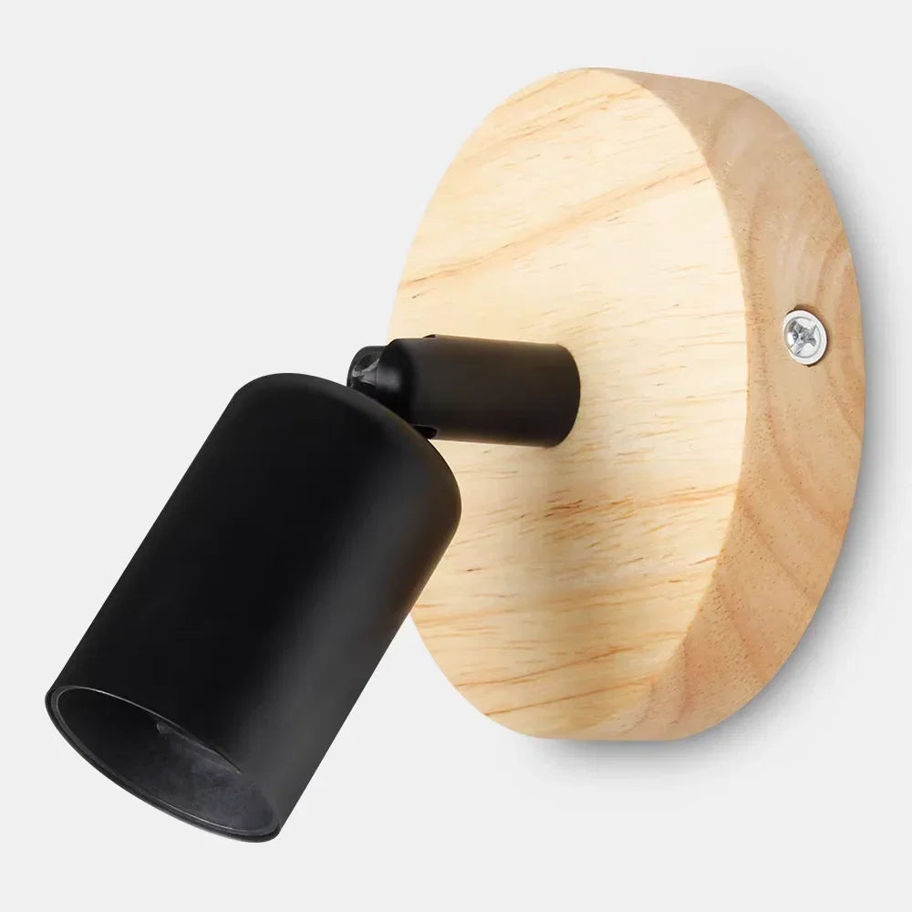 Retro Wall Lamp – Adjustable Wood & Metal Sconce