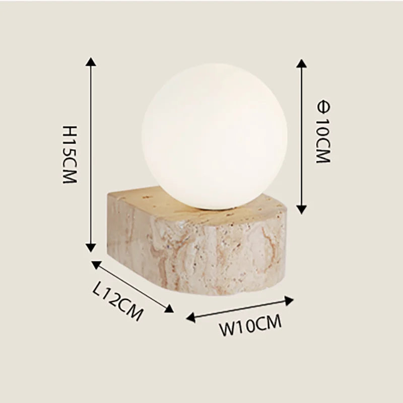 Travertine Wall Lamp – Japanese LED Stone Sconce