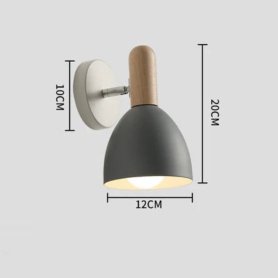 Wooden Wall Lamp – Adjustable Nordic Bedside Light