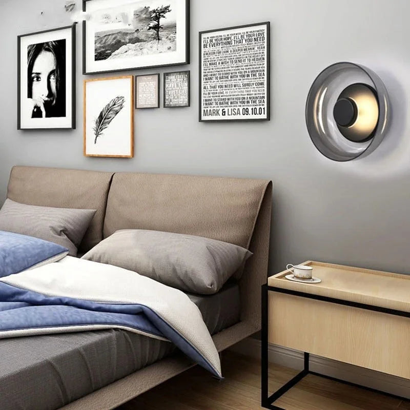 Glass LED Wall Sconce – Round Decorative Light