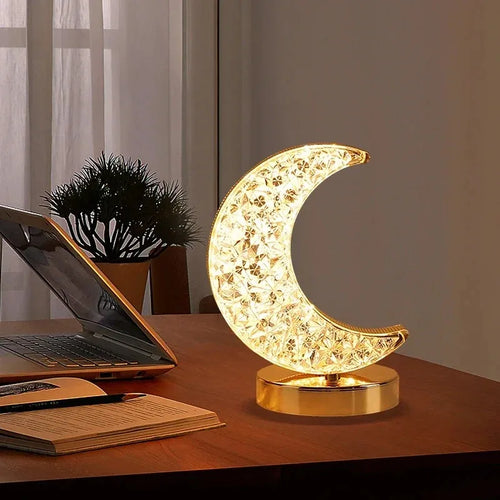 3D Crystal Night Light – Rechargeable Touch Dimming Lamp