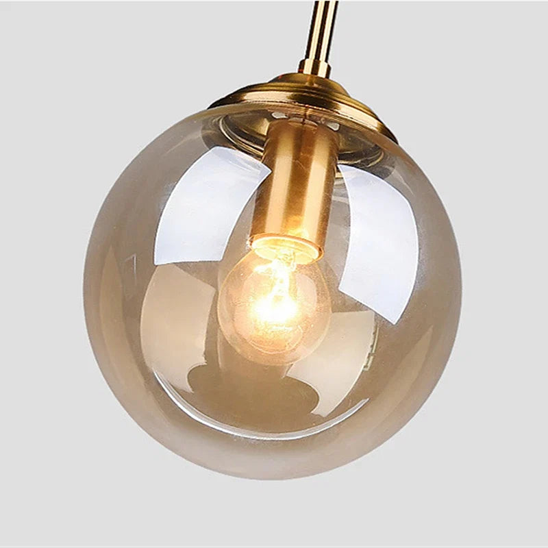 Glass Globe Pendant Light – Amber, Smoke Grey or Clear