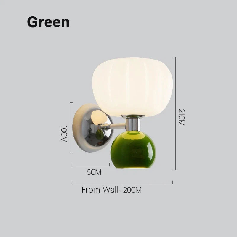 Pumpkin Wall Lamp – Glass & Metal Nordic Sconce