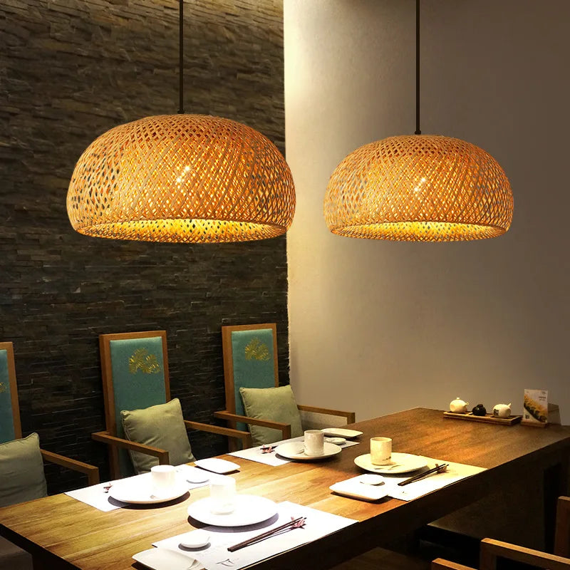 Bamboo Pendant Lamp – Handwoven Rattan Fixture