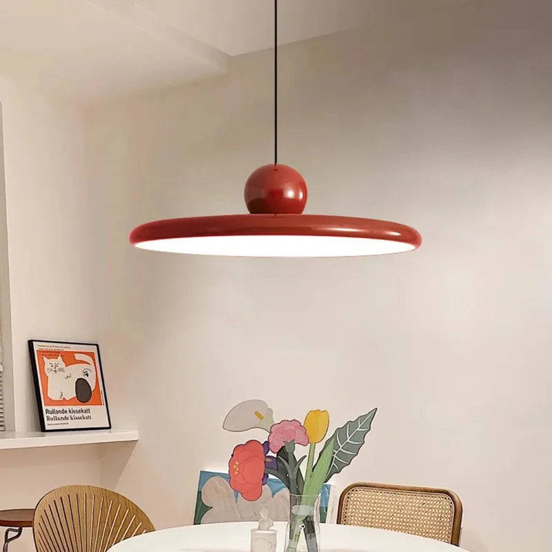 Saucer Pendant Light – Cream Nordic LED Ceiling Lamp