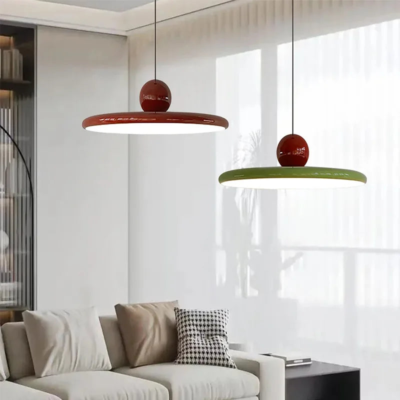 Saucer Pendant Light – Cream Nordic LED Ceiling Lamp
