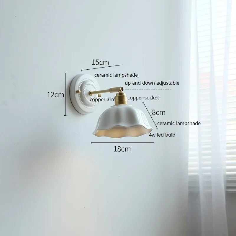 Ceramic Wall Lamp – Cream Vintage Sconce
