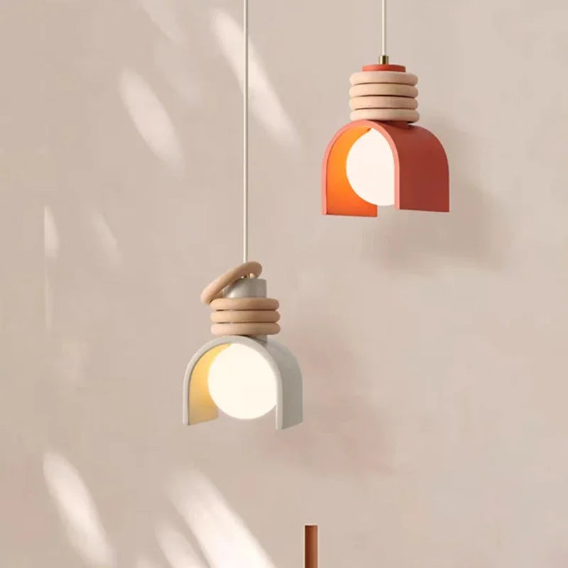 Wabi-Sabi Pendant Light – Japanese Resin Hanging Lamp