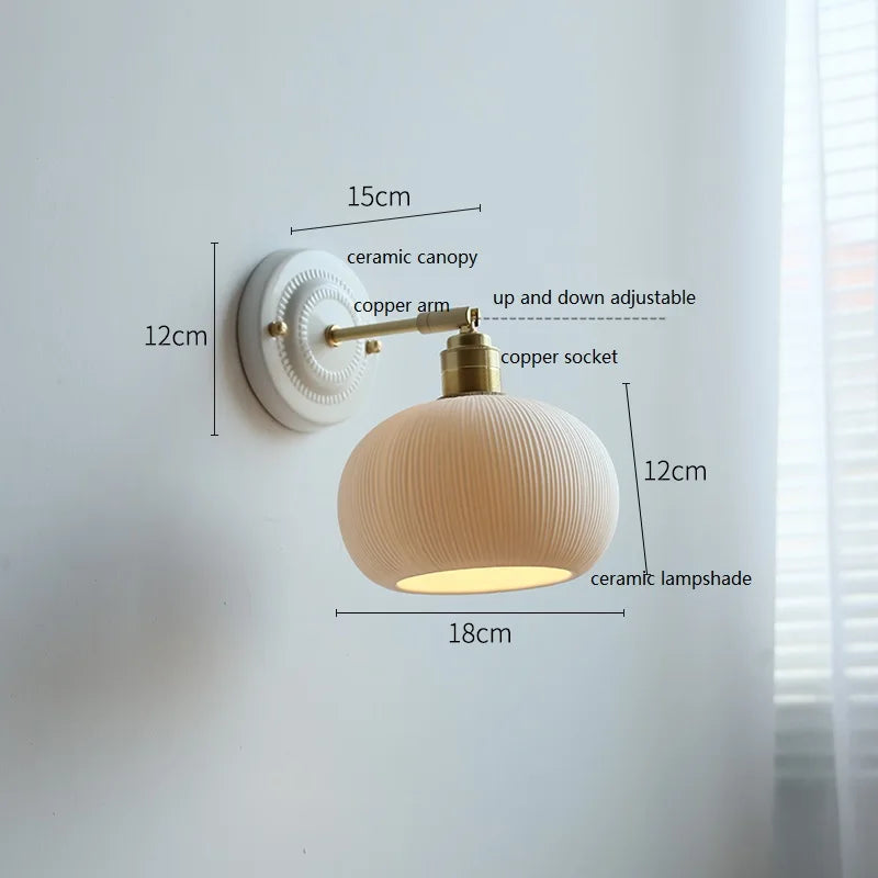Ceramic Wall Lamp – Cream Vintage Sconce