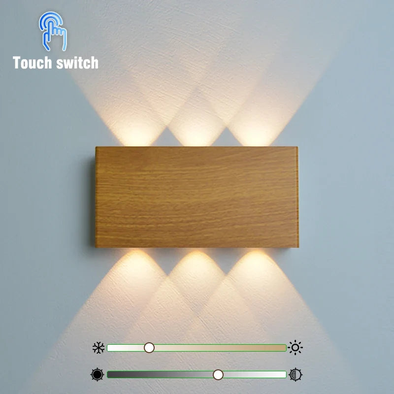 Rechargeable Wall Lamp – Wood-Grain Cordless Sconce