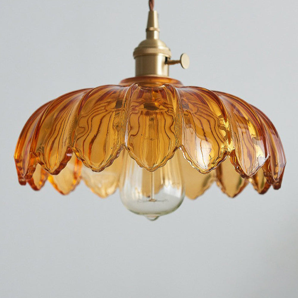 Flower Pendant Lamp – Coloured Glass Hanging Light