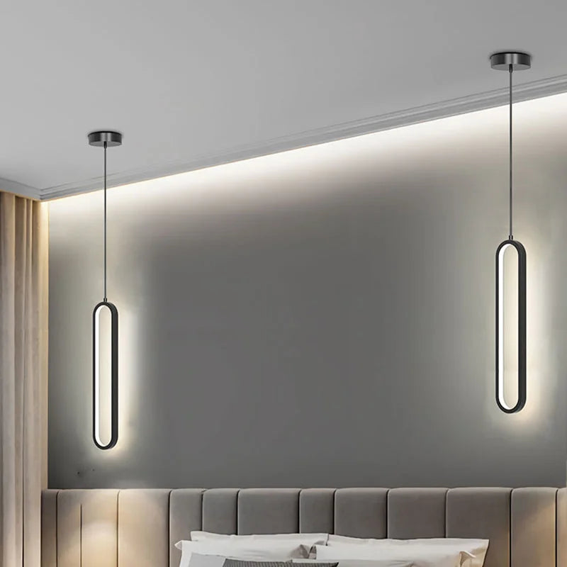 LED Pendant Light – Gold & Black Minimalist Hanging Lamp