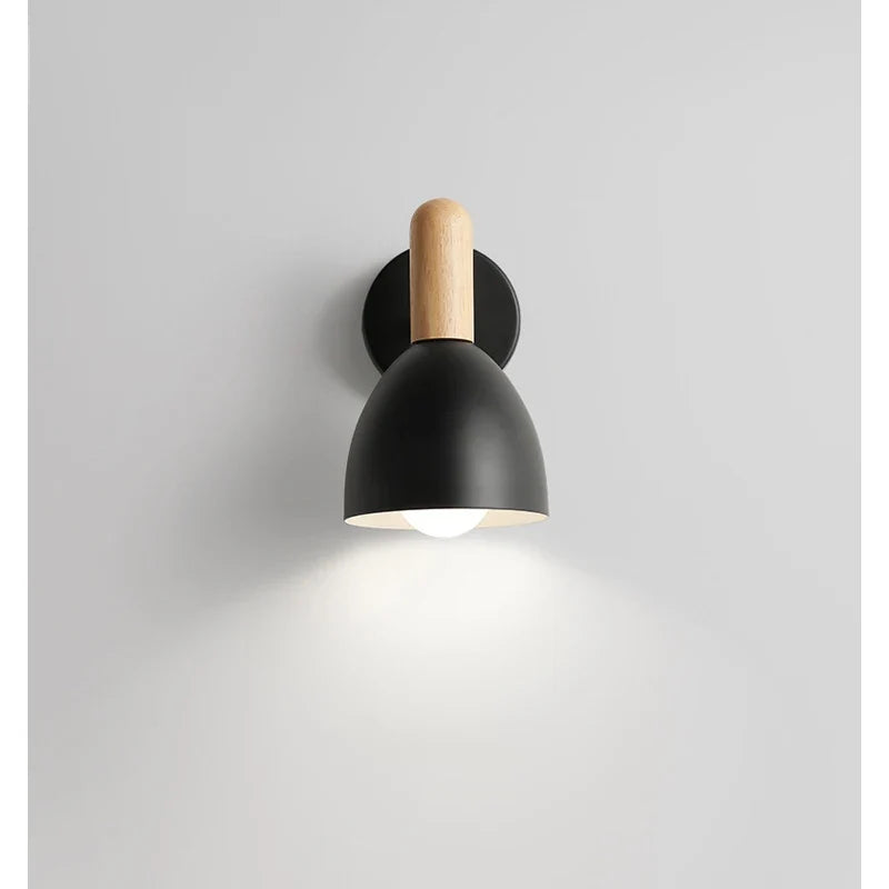 Wooden Wall Lamp – Adjustable Nordic Bedside Light