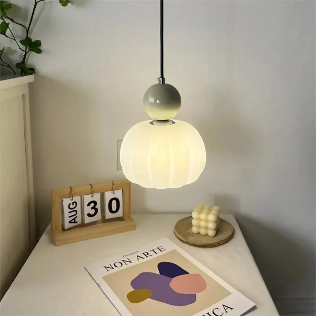 Pumpkin Pendant Light – Nordic LED Ceiling Lamp