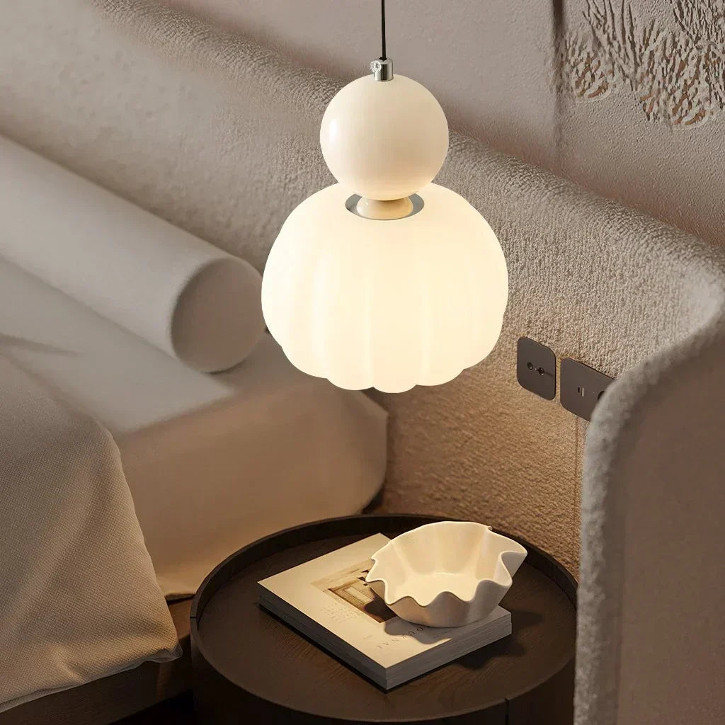 Pumpkin Pendant Light – Nordic LED Ceiling Lamp