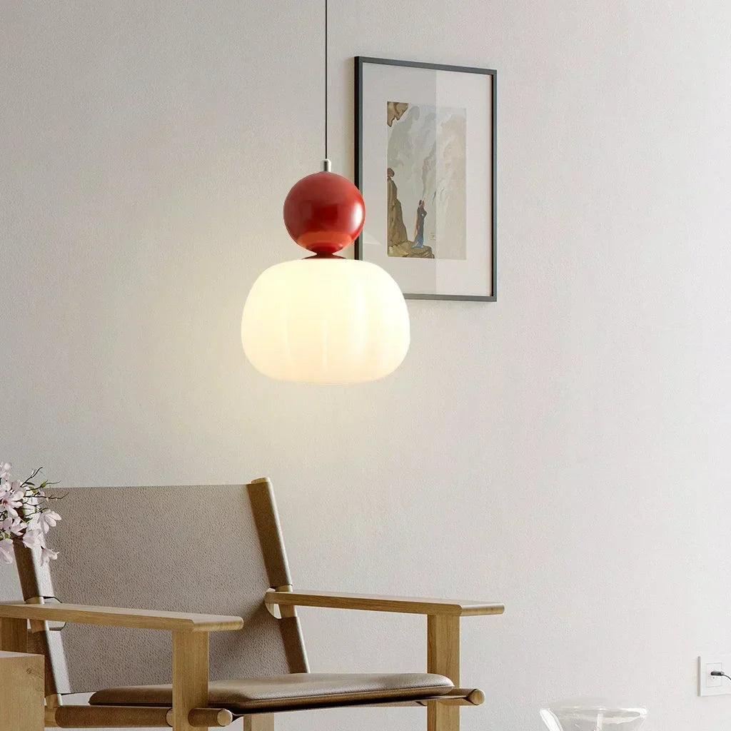 Pumpkin Pendant Light – Nordic LED Ceiling Lamp