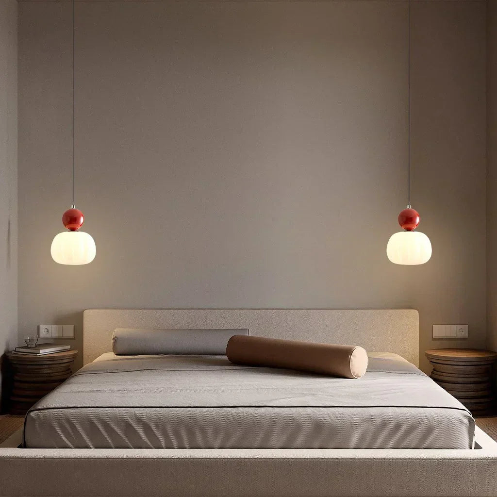 Pumpkin Pendant Light – Nordic LED Ceiling Lamp