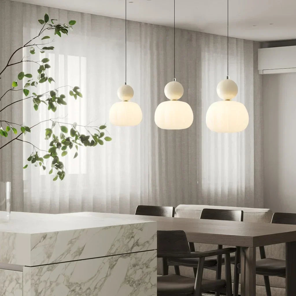 Pumpkin Pendant Light – Nordic LED Ceiling Lamp