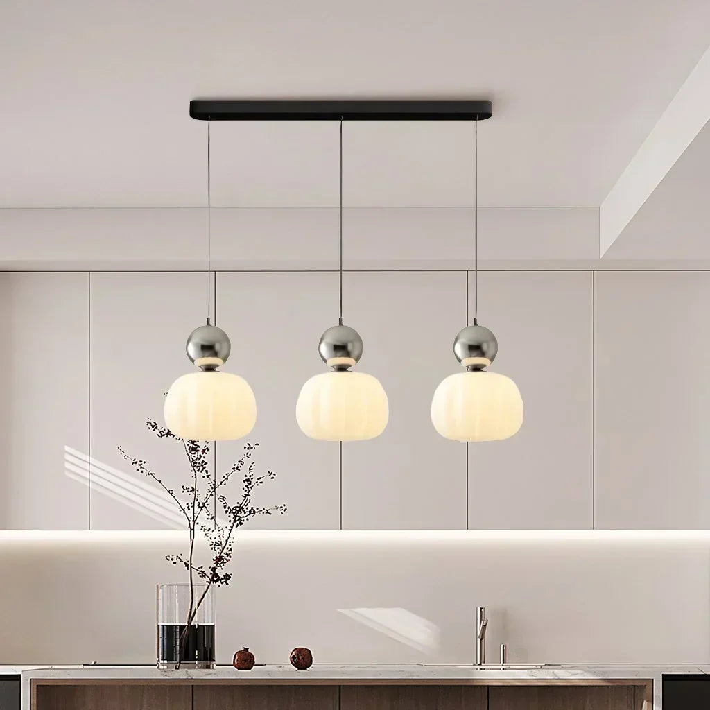 Pumpkin Pendant Light – Nordic LED Ceiling Lamp