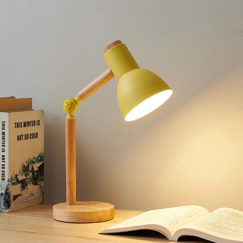 Wooden Desk Lamp – Adjustable Table Light