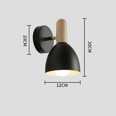 Wooden Wall Lamp – Adjustable Nordic Bedside Light