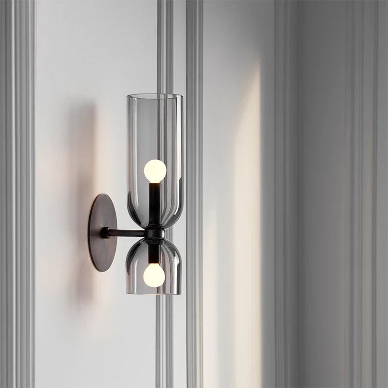 Glass Wall Lamp – Smoked Tube Sconce
