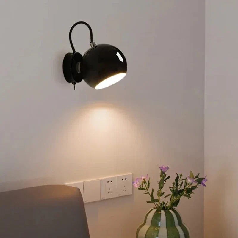 Cream Wall Lamp – Adjustable Nordic Dome Sconce