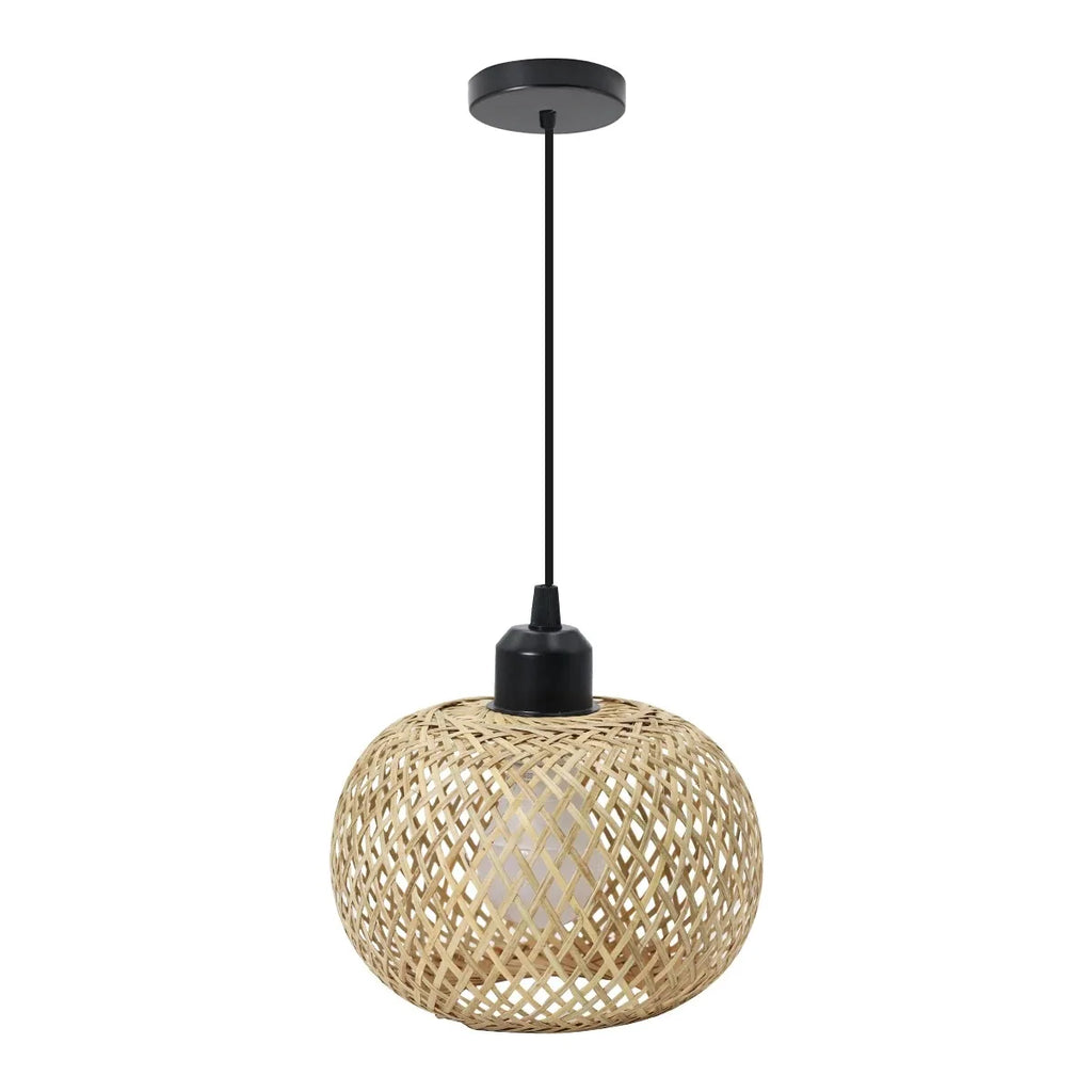 Bamboo Ceiling Lamp – Handwoven Rattan LED Fixture