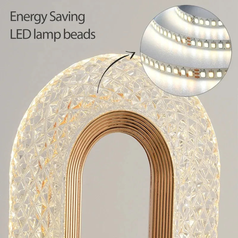 3D Crystal Night Light – Rechargeable Touch Dimming Lamp